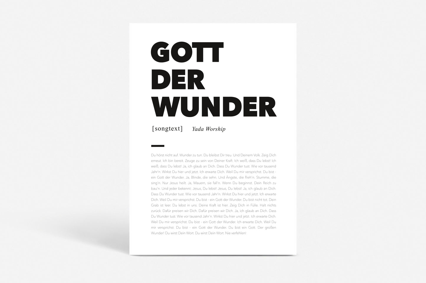 Poster "Gott der Wunder"