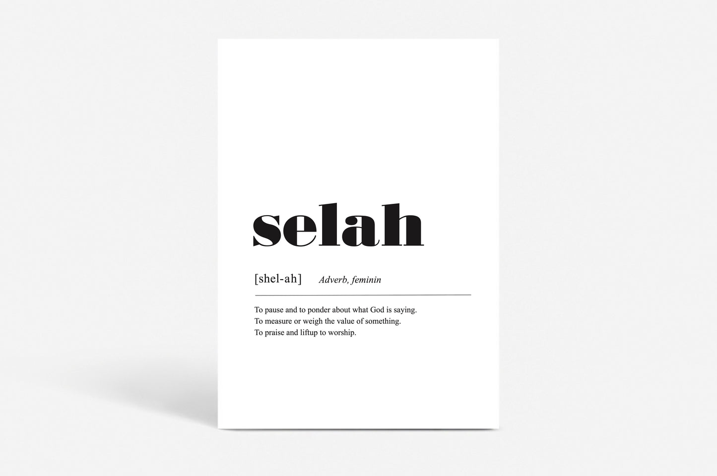 Poster "Selah"