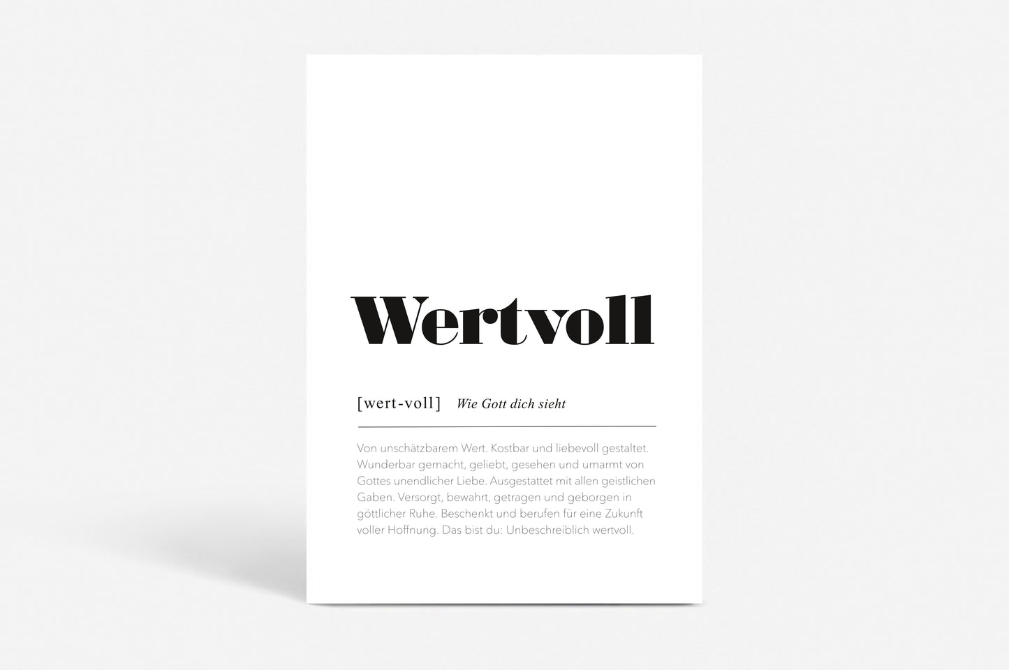 Poster "Wertvoll"